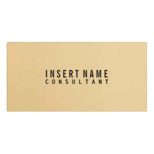 Black Elegant Professional Modern Plain Golden Door Sign
