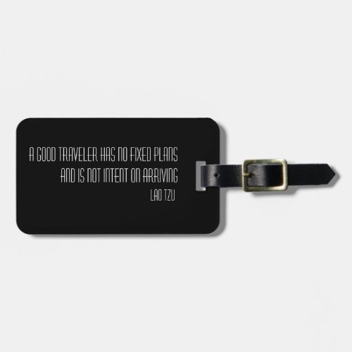 Black Elegant quote travel customizable Luggage Tag