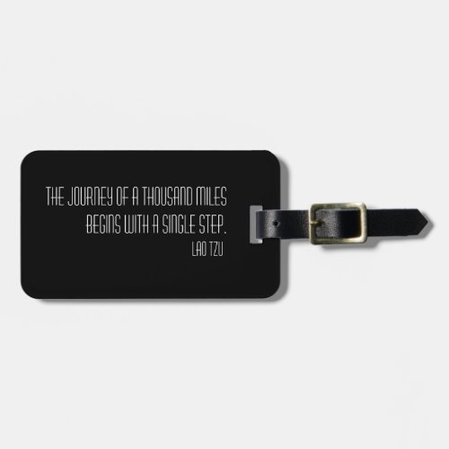 Black Elegant quote travel customizable Luggage Tag