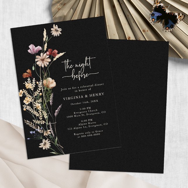 Black Elegant Rehearsal Dinner Invitation (Black Elegant Rehearsal Dinner Invitation by Painted Paperie
)