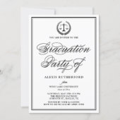 Black Elegant Script Law School Graduation Party Invitation (Front)