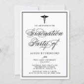 Black Elegant Script Medical School Graduation Invitation (Front)