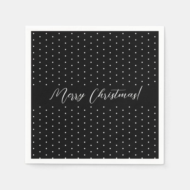 Black Elegant Script Napkins (Front)