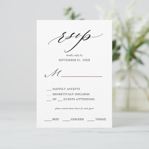 Black Elegant Script Typography Menu Choice Invita Invitation