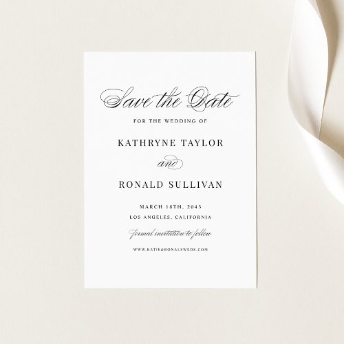 Black Elegant Script Typography Save The Date