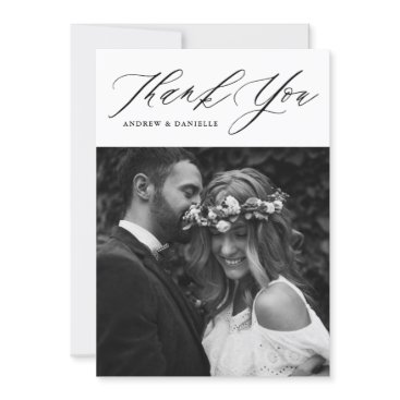 Black Elegant Script Vertical Wedding Thank You Black Elegant Script Vertical Wedding Thank You