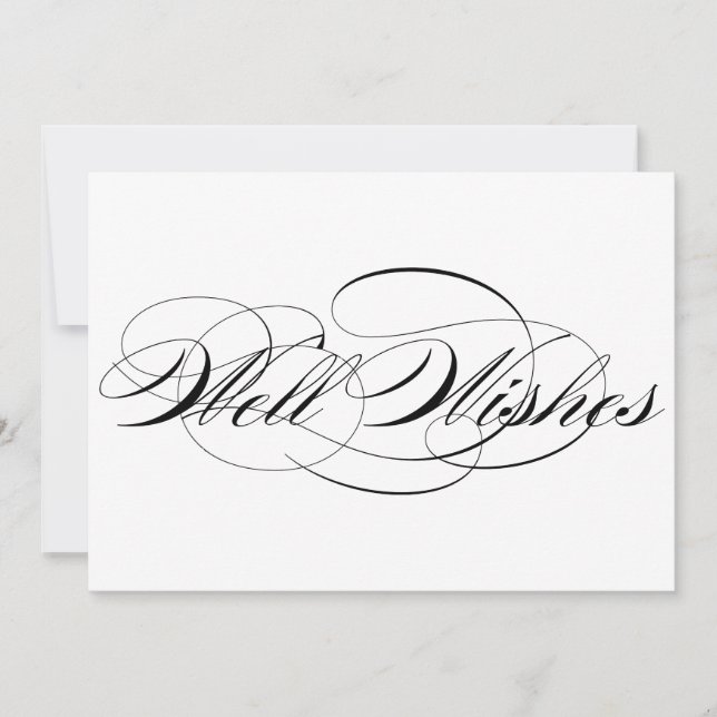 Black Elegant Script Well Wishes Wedding Sign Invitation (Front)