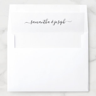 Black Elegant Signature Names Envelope Liner