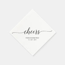 Black Elegant Stylish Lettering Cheers Event Napkins