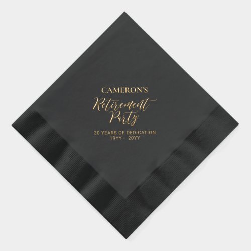 Black | Elegant Stylish Lettering Retirement Party