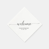Black | Elegant Stylish Lettering Welcome Party