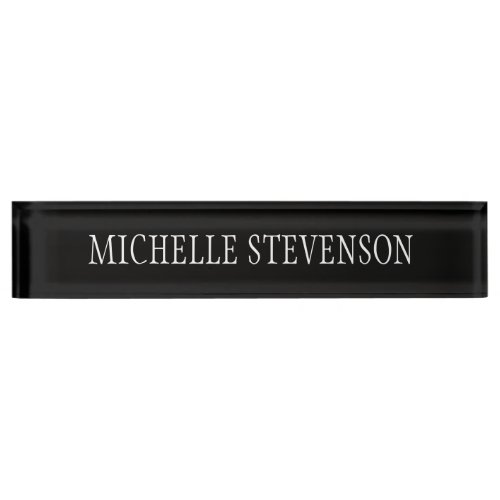 Black Elegant Stylish Modern Nameplate
