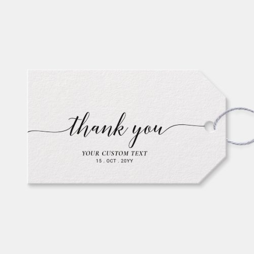 Black Elegant Stylish Party Favor Thank you Gift Gift Tags