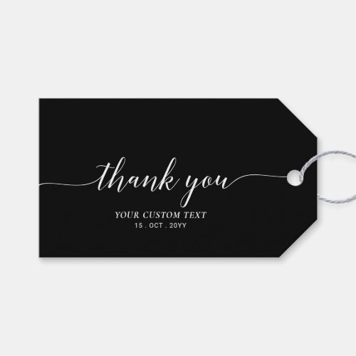 Black Elegant Stylish Party Favor Thank you Gift Gift Tags