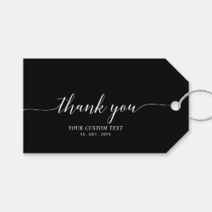 Black Elegant Stylish Party Favor Thank you Gift Tags