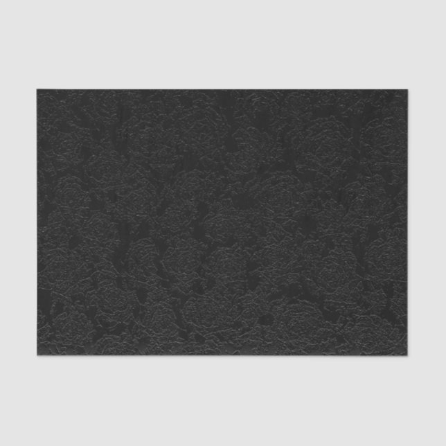 Black Elegant Succulent Pattern Decoupage Tissue Paper (Front)