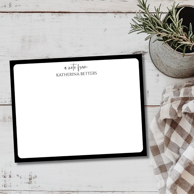 Black Elegant Timeless Statnionery Note Card (Creator Uploaded)