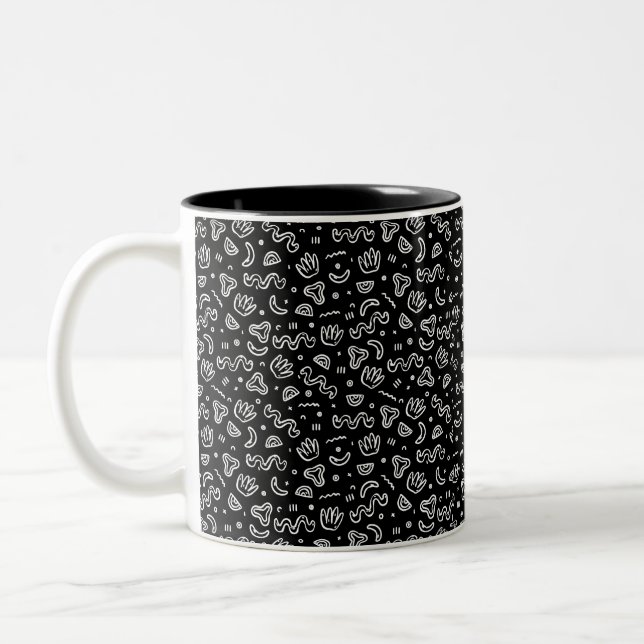 Black Elegant  Two-Tone Coffee Mug (Left)