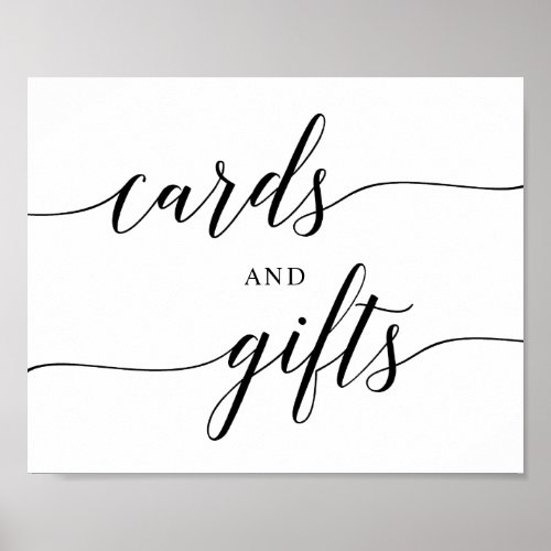 Black Elegant Typography Wedding card gift Sign v3