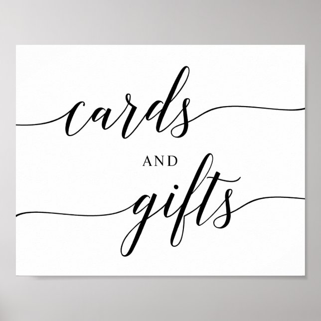 Black Elegant Typography Wedding card gift Sign v3 (Front)