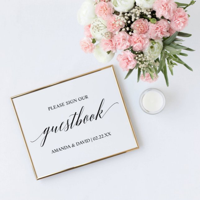 Black Elegant Typography Wedding Guestbook Sign (Creator Uploaded)