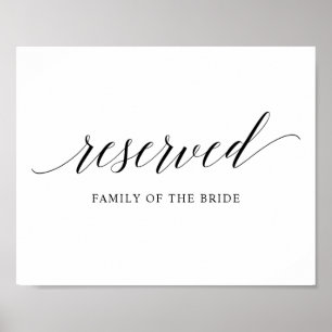 Black Elegant Typography Wedding "RESERVED" Sign