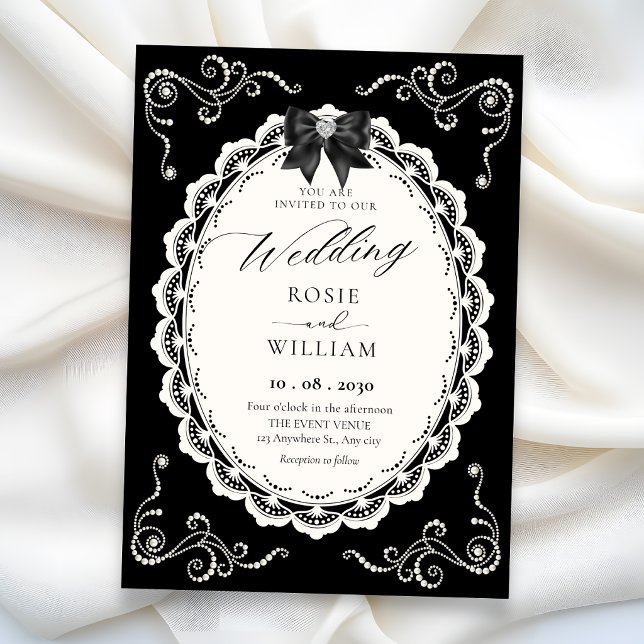 Black Elegant wedding  Invitation (Creator Uploaded)