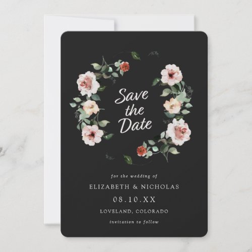Black Elegant Wedding Save The Date