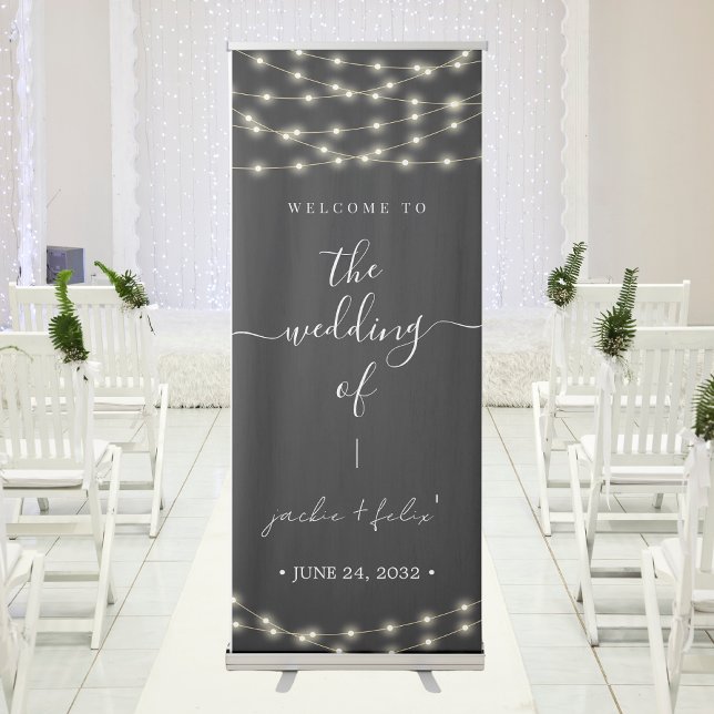Black Elegant Wedding Welcome Retractable Banner (Creator Uploaded)