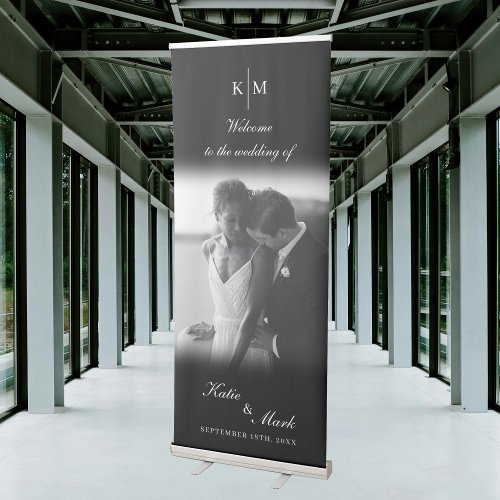 Black Elegant Welcome To Our Wedding Photo Sign 