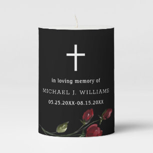 Black Elegant with Red Roses Candle