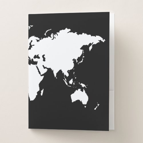 Black Elegant World Pocket Folder