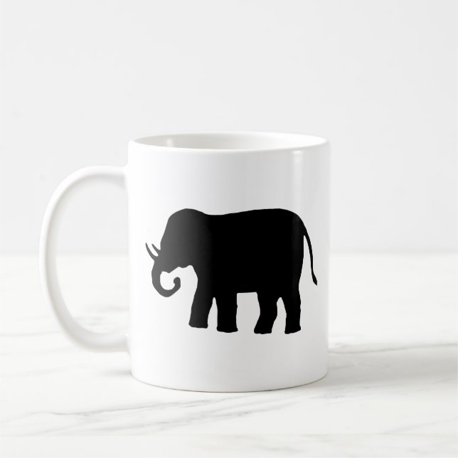 Black Elephant Coffee Mug (Left)