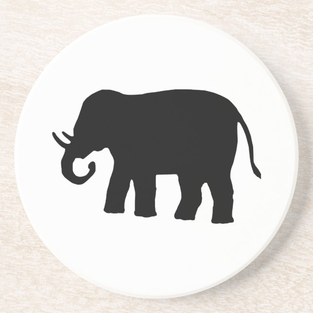 Black Elephant Drink Coaster (Front)