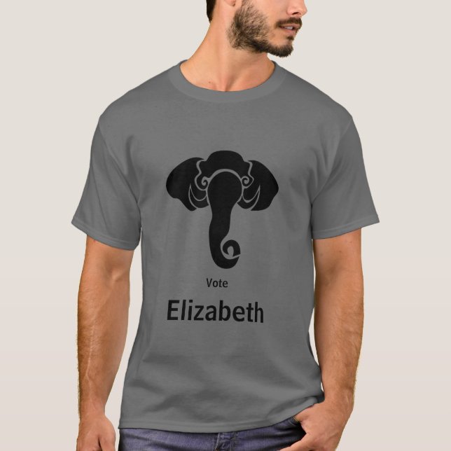 Black Elephant  Family Home Address Republican  T-Shirt (Front)