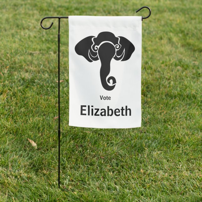 Black Elephant  Family Home GOP Republican  Garden Flag (In SItu)