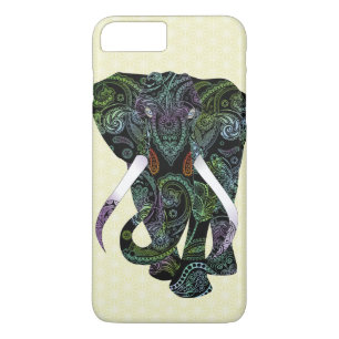 Black Elephant in Paisley Pattern iPhone 7 Plus iPhone 8 Plus/7 Plus Case