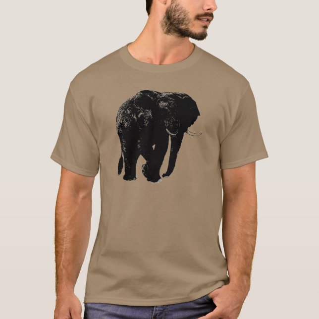 Black Elephant Silhouette T-Shirt (Front)