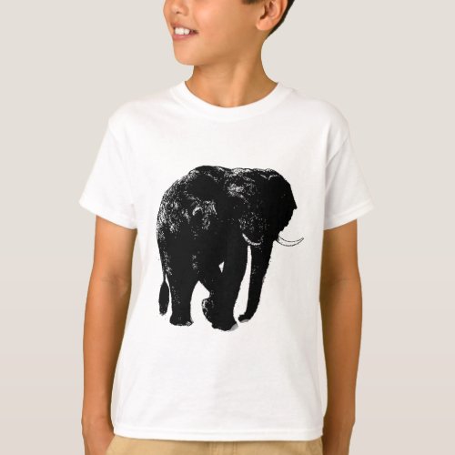 Black Elephant Silhouette T_Shirt