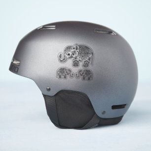 Black elephant vintage floral paisley sticker