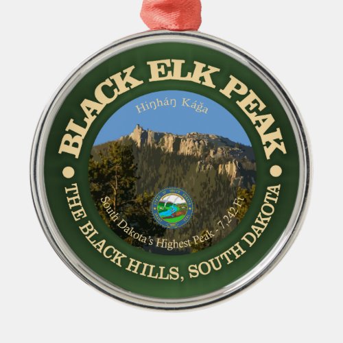 Black Elk Peak Metal Ornament