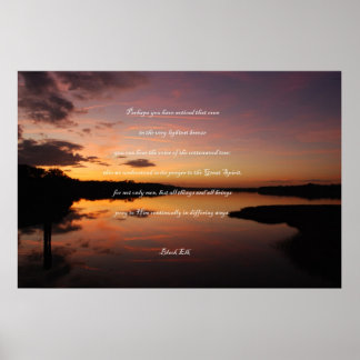 Black Elk quote- Perhaps You Have Noticed... Poster