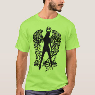 Black Emboss Serpent Angel Shirt