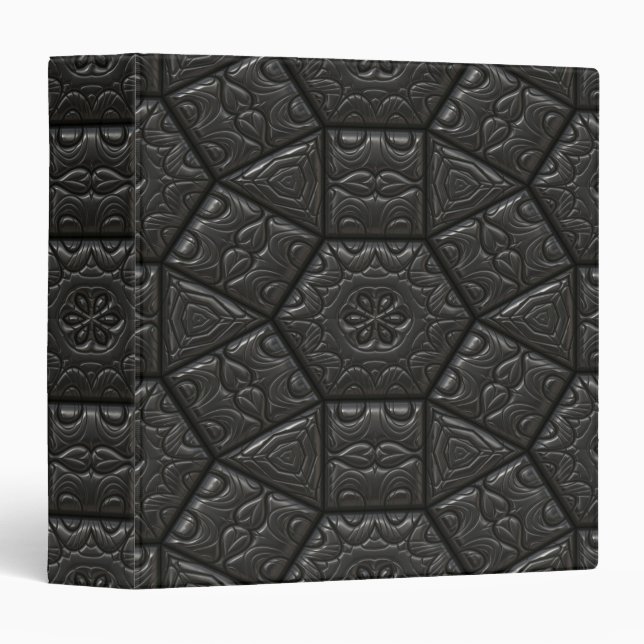 Black Embossed Leather-Look Avery 1-1/2" 3 Ring Binder (Front/Spine)