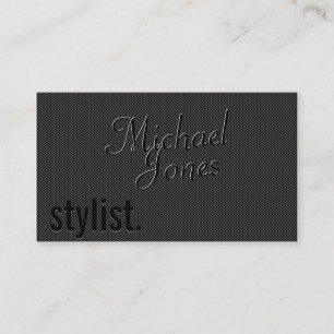Black Embossed Look Stylist Business Business Card