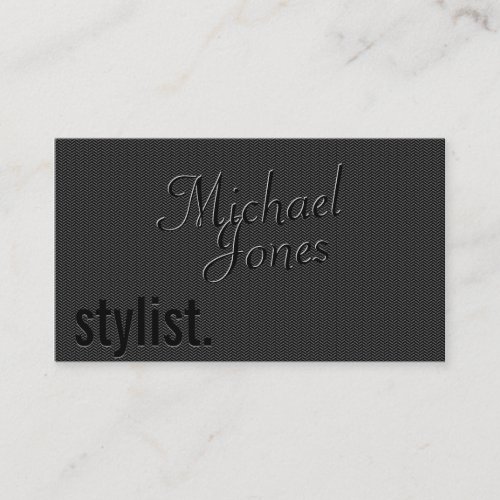 Black Embossed Look Stylist Business Business Card