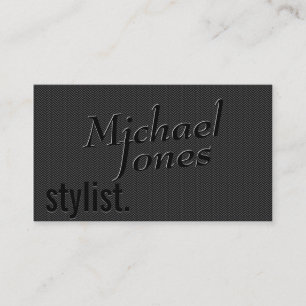 Black Embossed Look Stylist Business Card