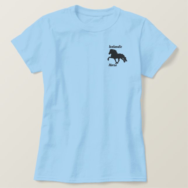 Black Embroidered Icelandic Embroidered Shirt (Design Front)