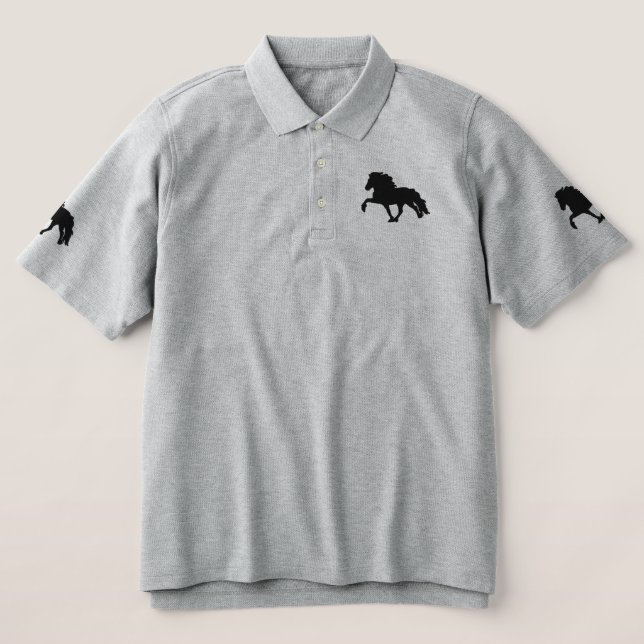 Black Embroidered Icelandic Embroidered T-Shirt (Design Front)