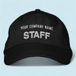 Black Embroidered Staff Cap Baseball Hat Custom<br><div class="desc">Easily personalize this black Alternative Apparel embroidered hat with your own custom text. You can also customize it with your logo or other image. This chino twill cap style is 100% cotton. The "Flexfit Wool Cap" style have options to add your embroidery on the sides and back. Adjustable unisex style...</div>